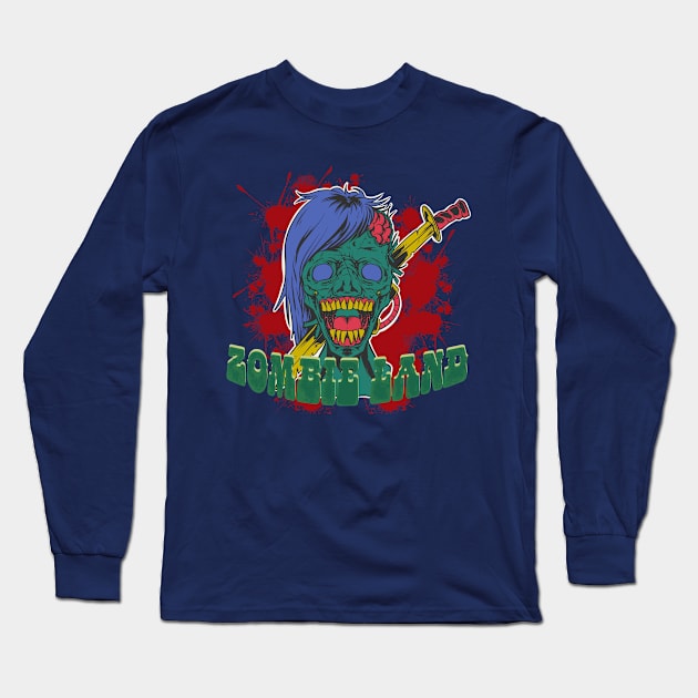 Ten Zombies Long Sleeve T-Shirt by AryaArt